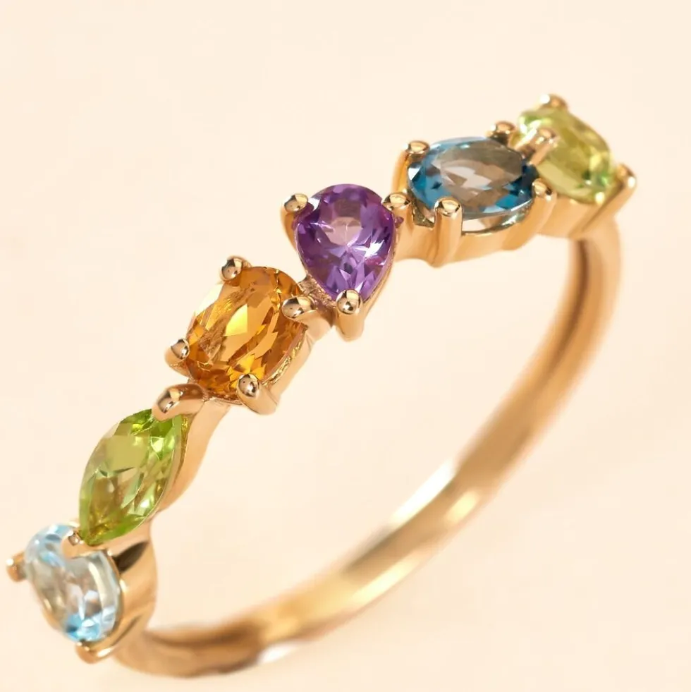 Bague Hortense Or Jaune Topaze Péridot