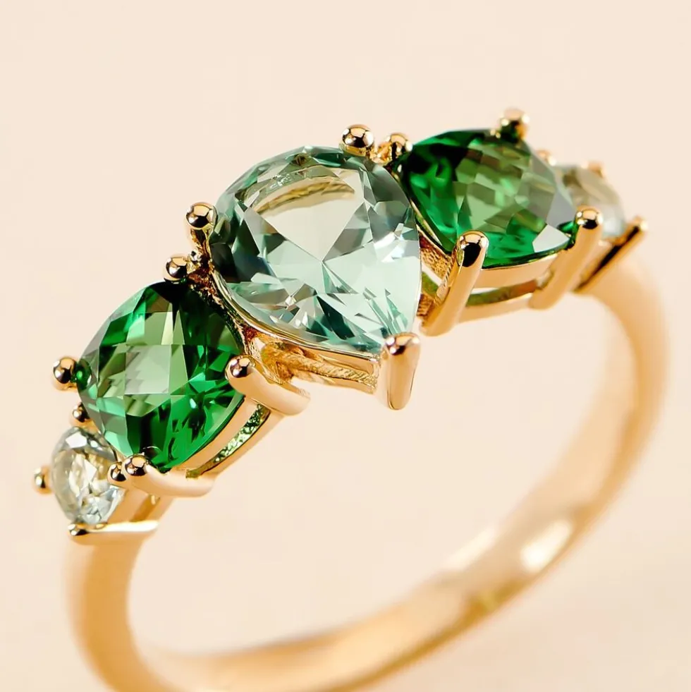 Bague Huffie Plaqué Or Jaune Pierre D'imitation