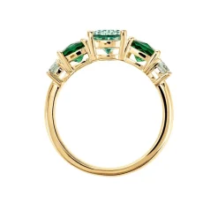 Bague Huffie Plaqué Or Jaune Pierre D'imitation