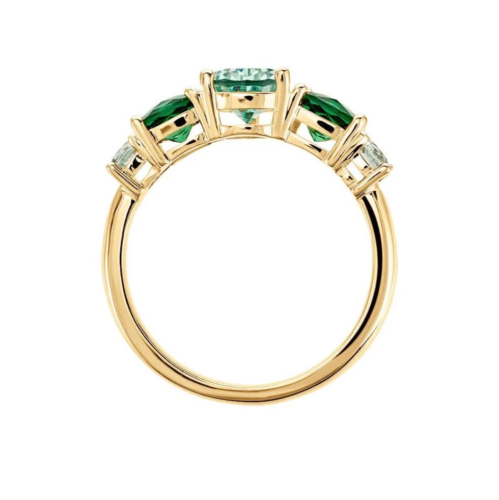 Bague Huffie Plaqué Or Jaune Pierre D'imitation