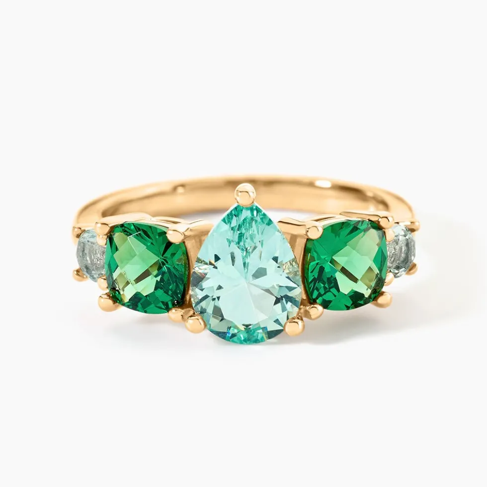 Bague Huffie Plaqué Or Jaune Pierre D'imitation