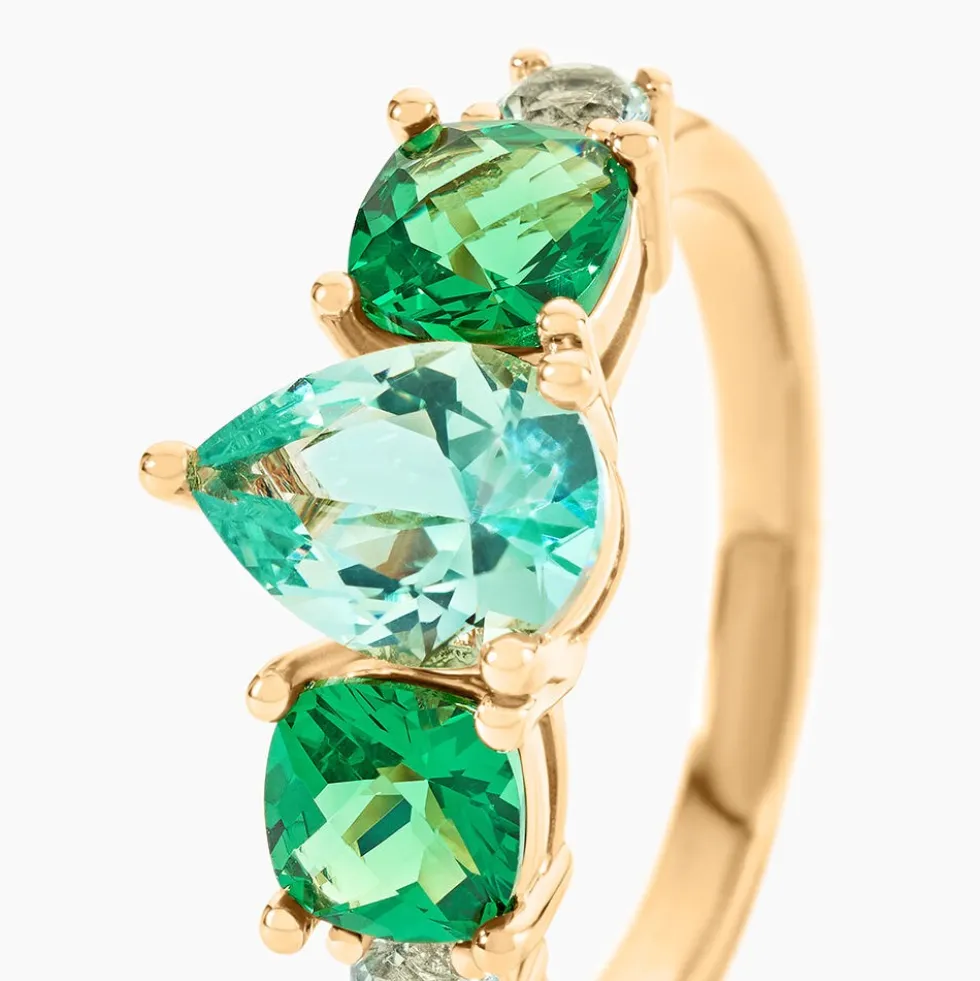 Bague Huffie Plaqué Or Jaune Pierre D'imitation