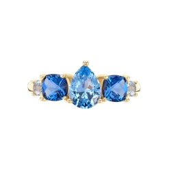 Bague Huffie Plaqué Or Jaune Pierre D'imitation