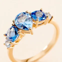 Bague Huffie Plaqué Or Jaune Pierre D'imitation