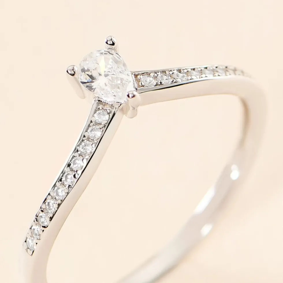 Bague Hyman Argent Blanc Oxyde De Zirconium