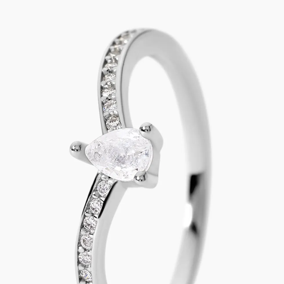 Bague Hyman Argent Blanc Oxyde De Zirconium