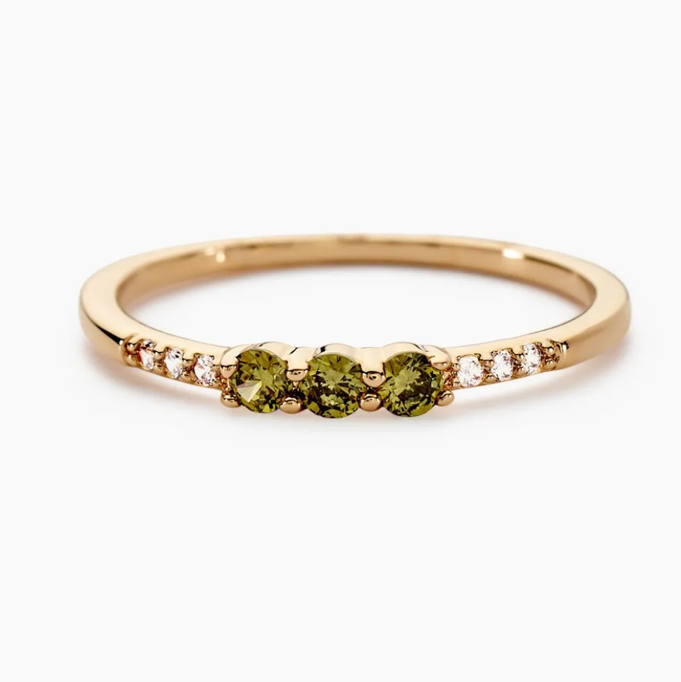 Bague Isaline Plaque Or Jaune Oxyde De Zirconium