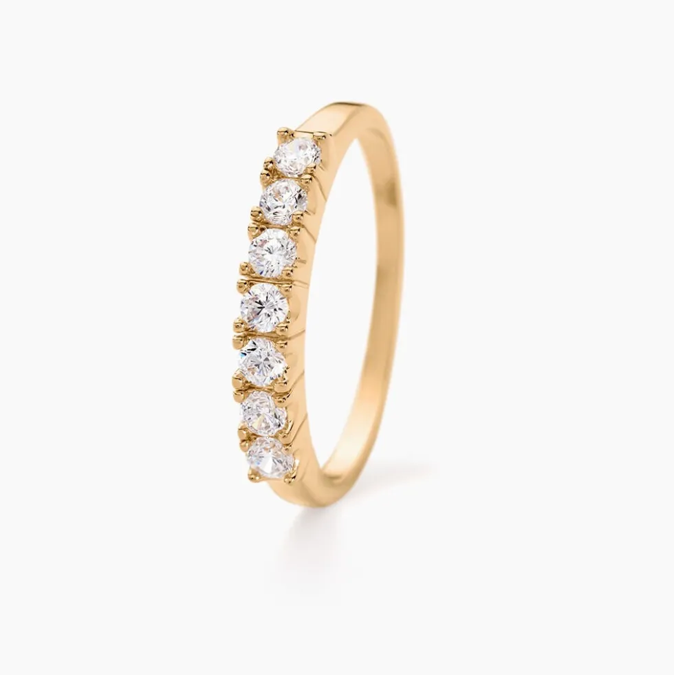 Bague Isee Plaqué Or Jaune Oxyde De Zirconium