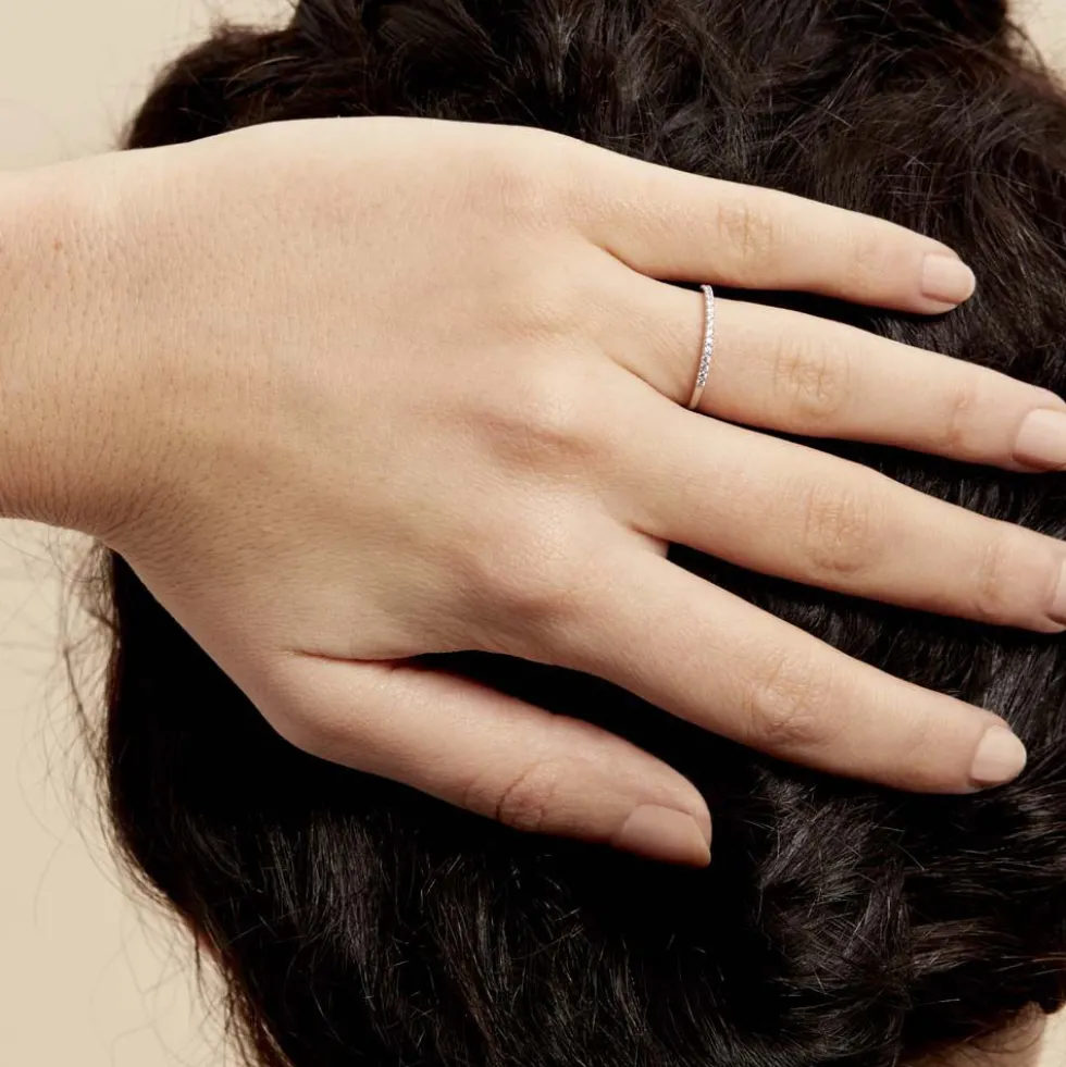 Bague Jaquelyn Argent Blanc Oxyde De Zirconium