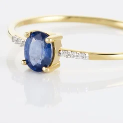 Bague Jehane Or Jaune Saphir Et Diamant