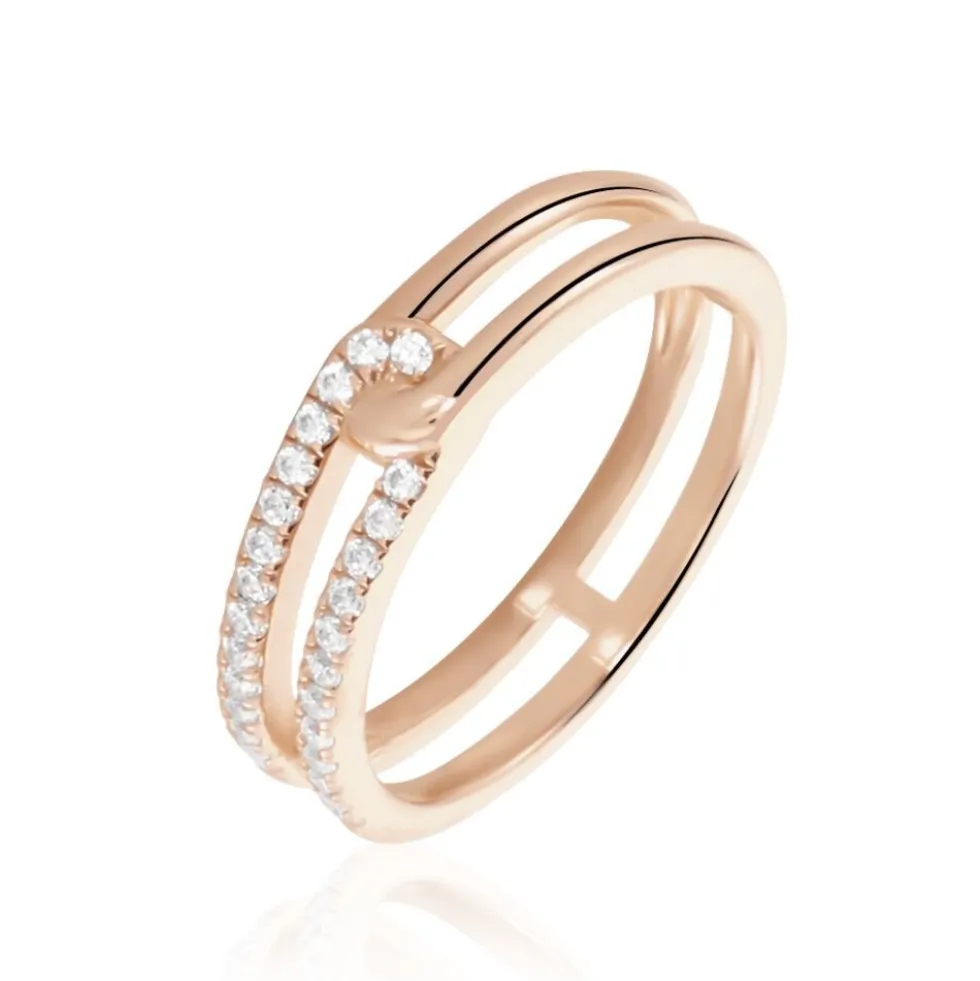 Bague Jessie Argent Rose Oxyde De Zirconium