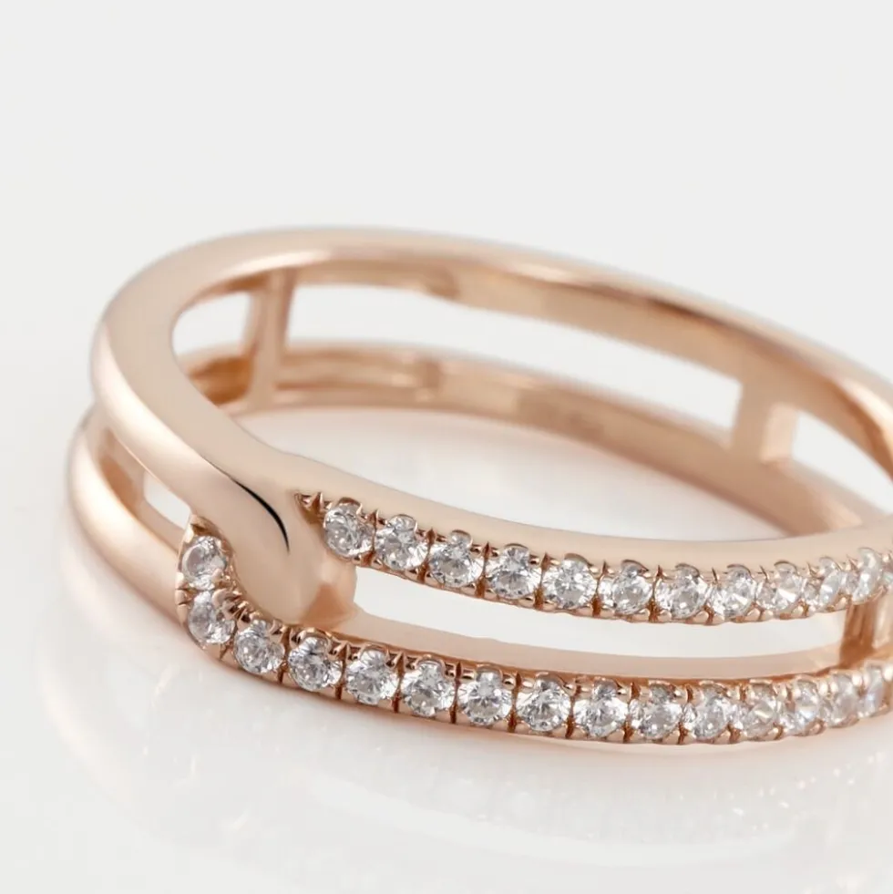 Bague Jessie Argent Rose Oxyde De Zirconium