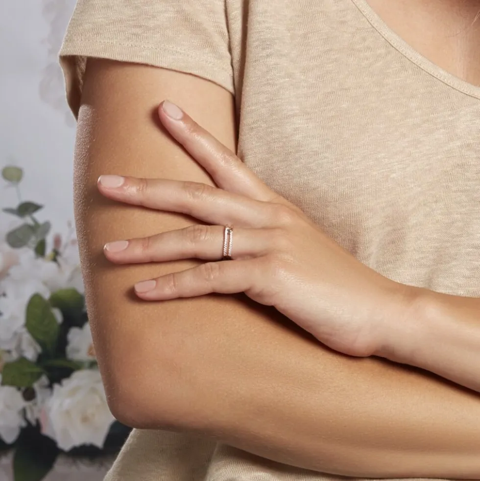 Bague Jessie Argent Rose Oxyde De Zirconium