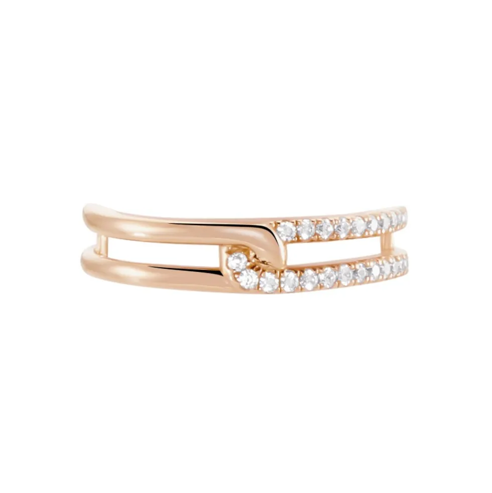 Bague Jessie Argent Rose Oxyde De Zirconium