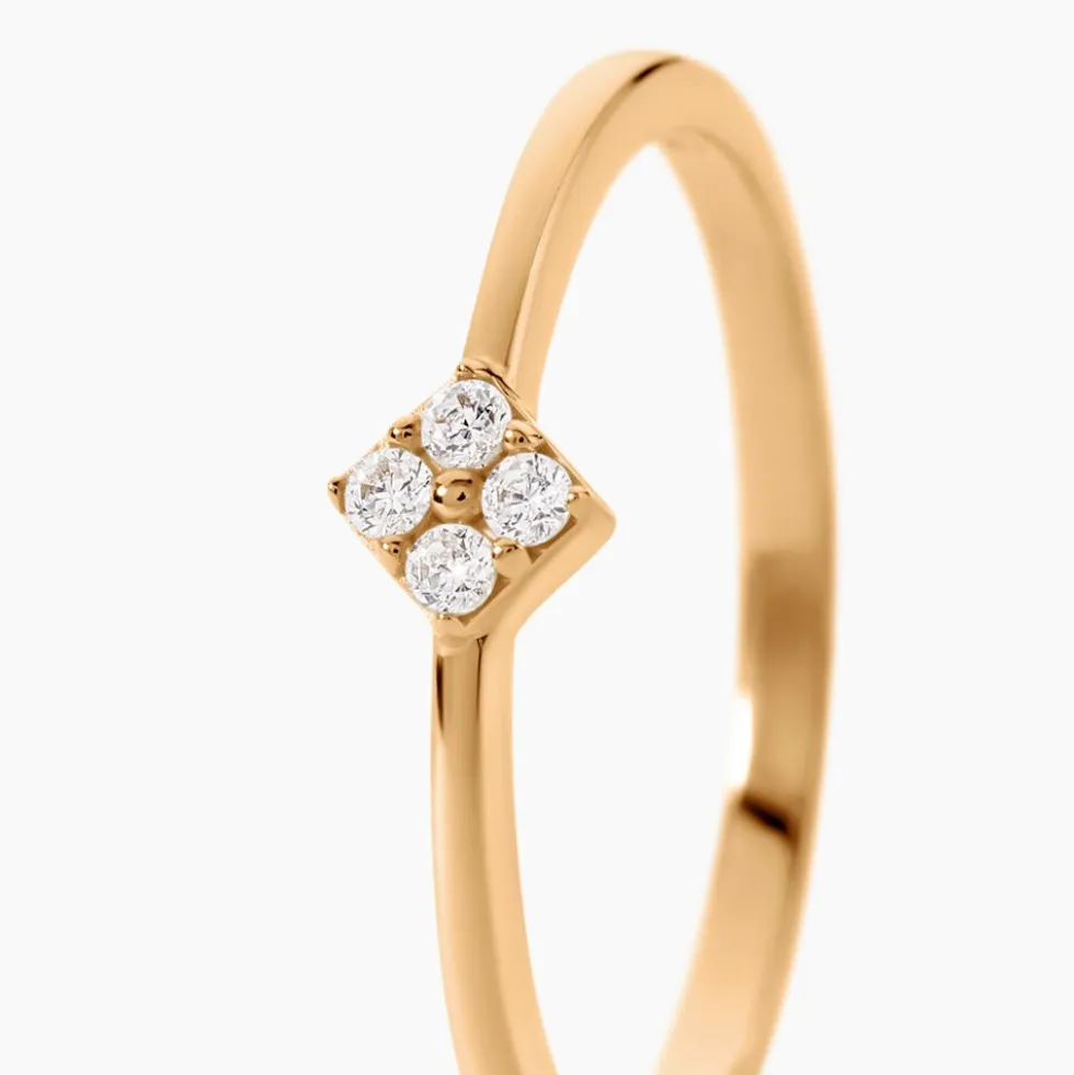 Bague Jil Plaqué Or Jaune Oxyde De Zirconium