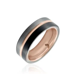 Bague Jourdan Echo Tungstene Tricolore Blanc / Rose / Noir