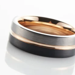 Bague Jourdan Echo Tungstene Tricolore Blanc / Rose / Noir