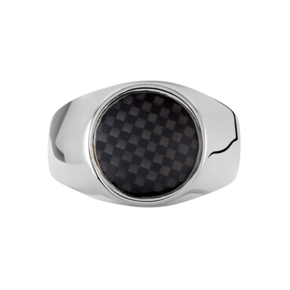 Bague Jourdan Homme Arecibo Acier Blanc Carbone