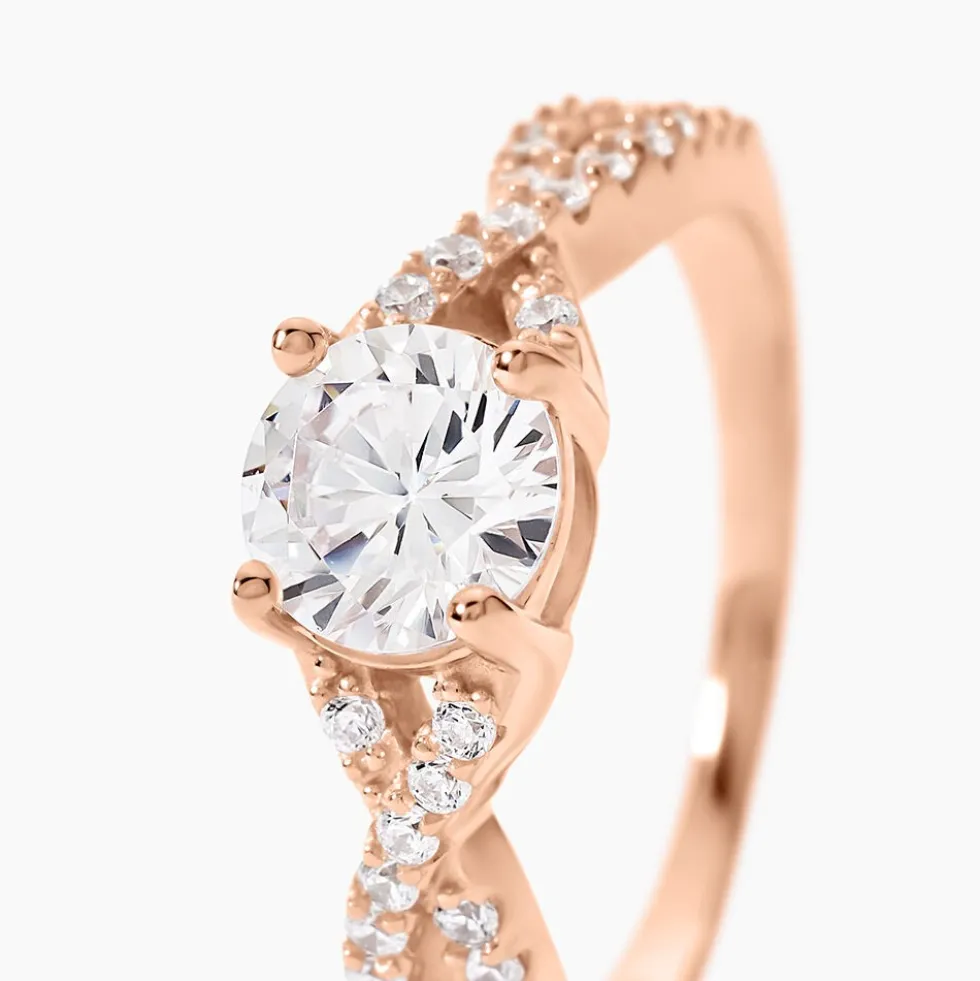 Bague Karin Argent Rose Oxyde De Zirconium
