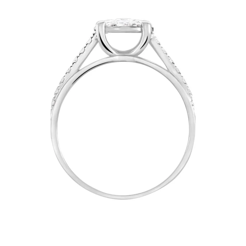 Bague Kate Ld Or Jaune Diamant Synthetique Blanc Diamant Synthetique
