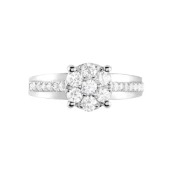 Bague Kate Ld Or Jaune Diamant Synthetique Blanc Diamant Synthetique