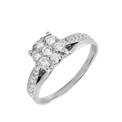 Bague Kate Or Blanc Diamant Synthétique
