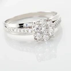 Bague Kate Or Blanc Diamant Synthétique