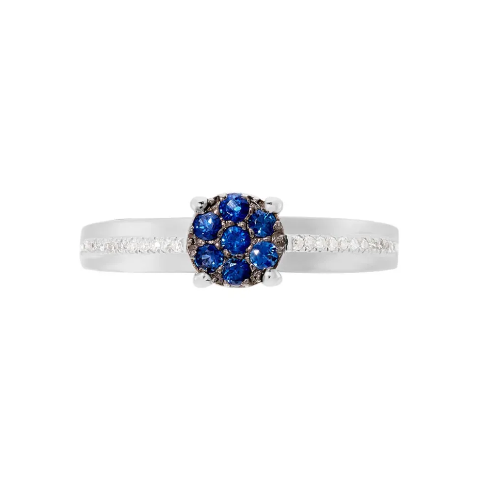 Bague Kate Or Blanc Saphir Et Diamant
