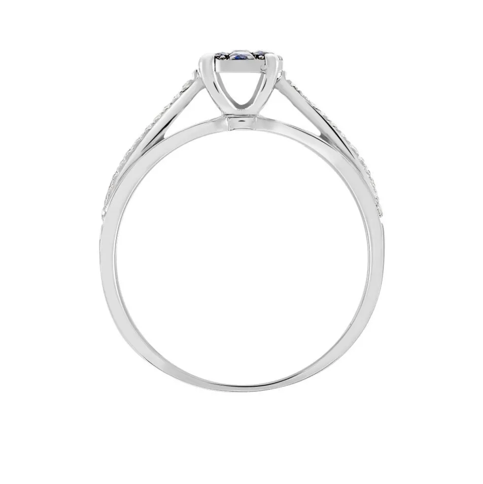Bague Kate Or Blanc Saphir Et Diamant