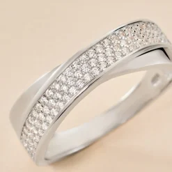 Bague Kawtare Argent Blanc Oxyde De Zirconium