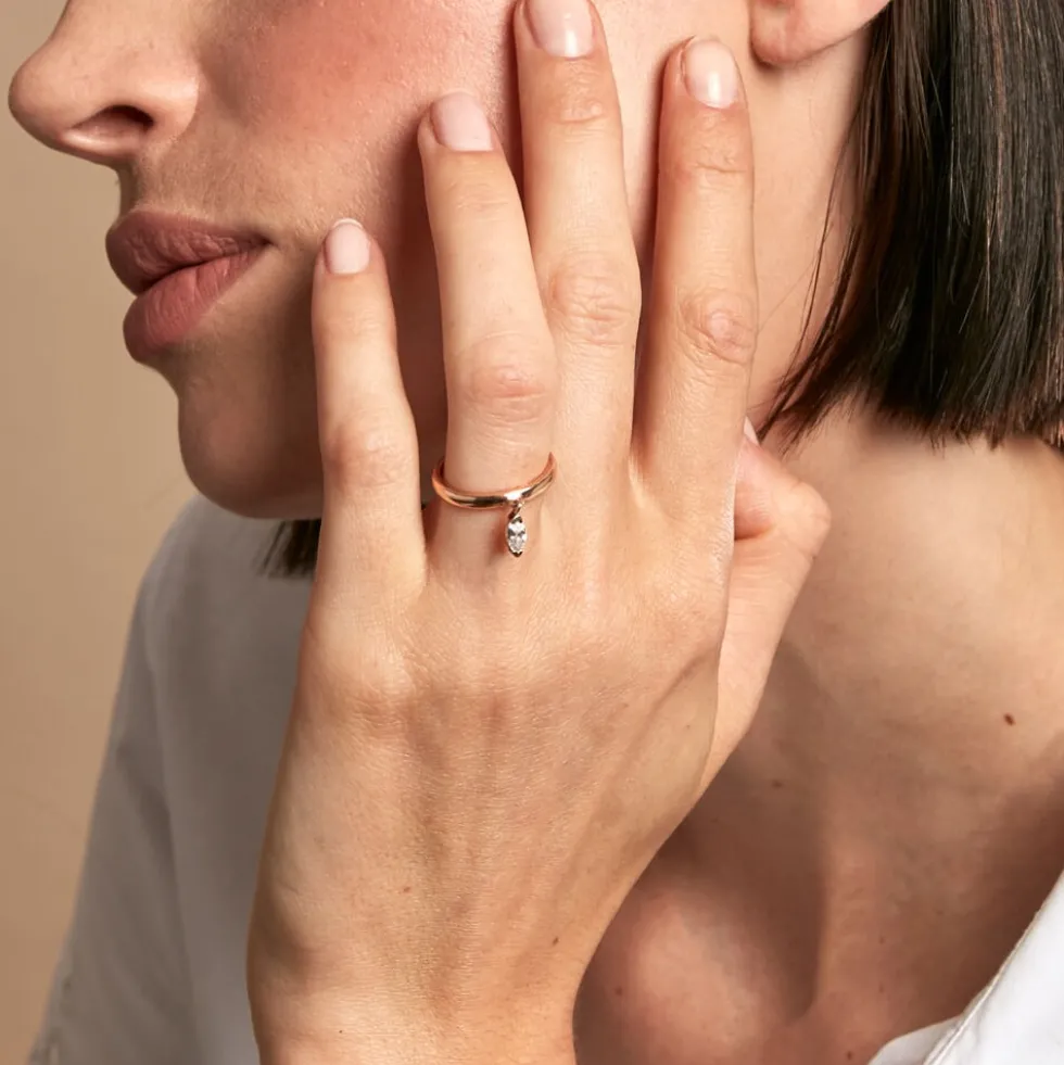 Bague Kenta Argent Rose Oxyde De Zirconium