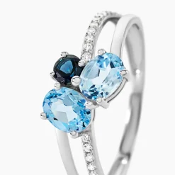 Bague Lilia Or Blanc Topaze