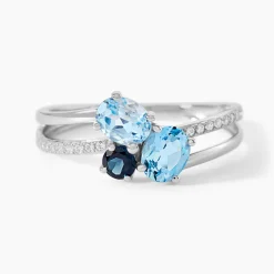 Bague Lilia Or Blanc Topaze