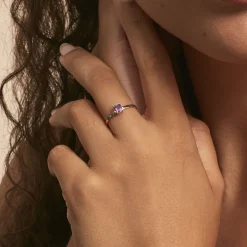 Bague Lily Or Blanc Amethyste