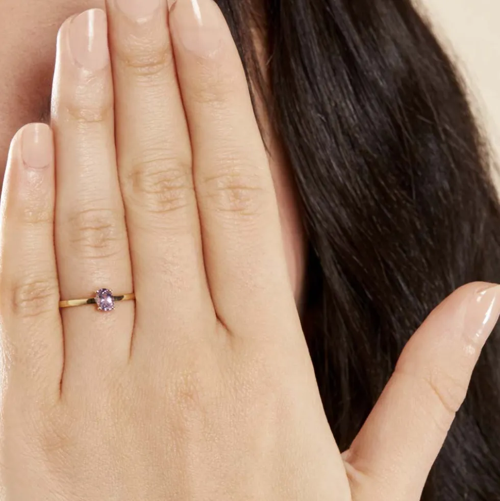 Bague Lily Or Jaune Amethyste