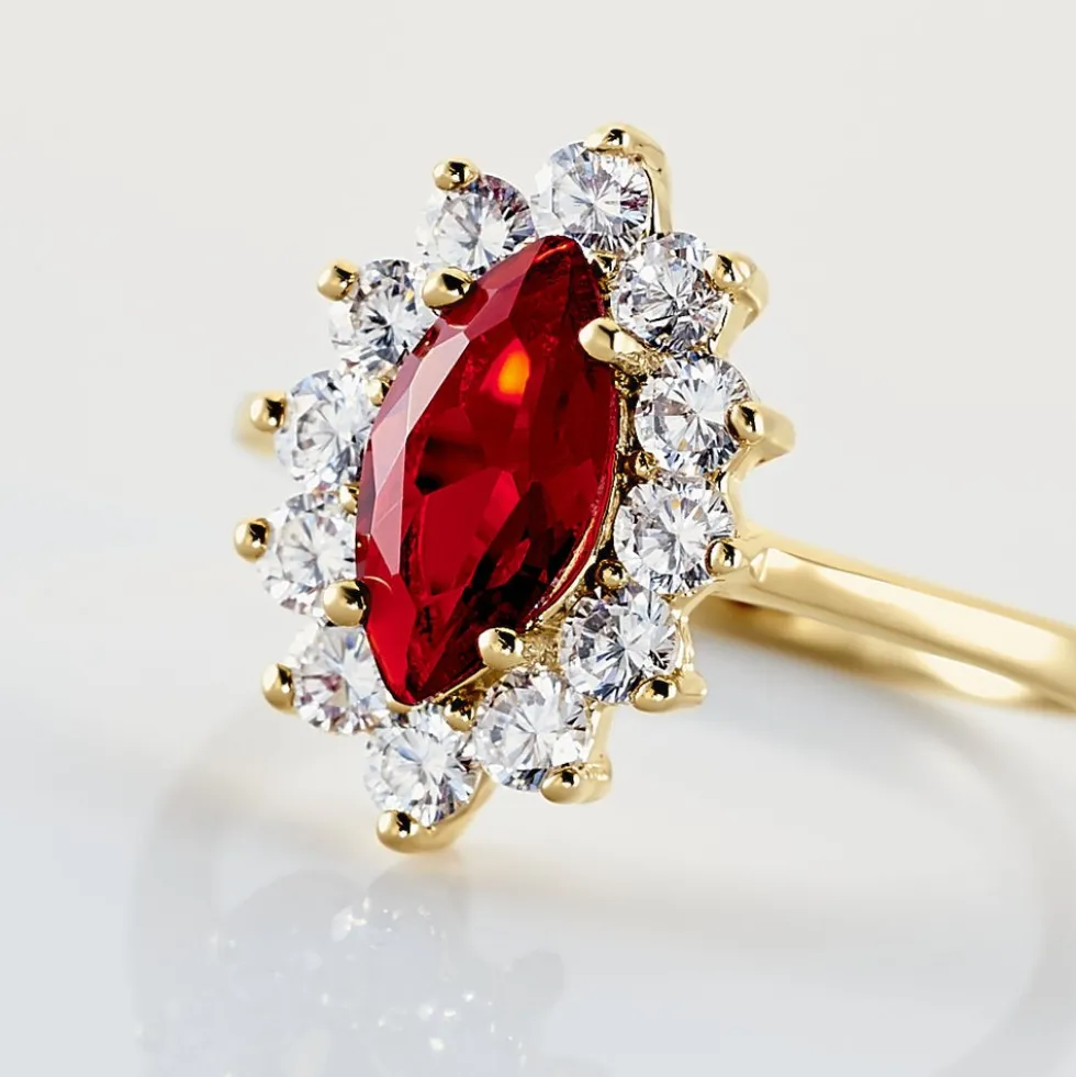 Bague Lisea Plaqué Or Jaune Verre Et Oxyde De Zirconium