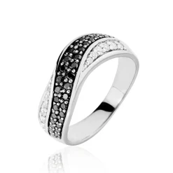 Bague Lizéa Argent Blanc Oxyde De Zirconium