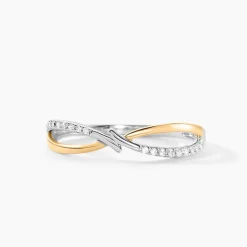 Bague Lohane Or Jaune et Argent Blanc Oxyde De Zirconium