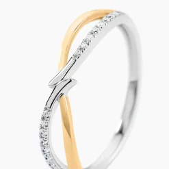 Bague Lohane Or Jaune et Argent Blanc Oxyde De Zirconium