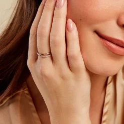 Bague Lohane Or Jaune et Argent Blanc Oxyde De Zirconium