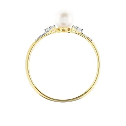 Bague Lonny Or Jaune Perle De Culture Et Oxyde De Zirconium
