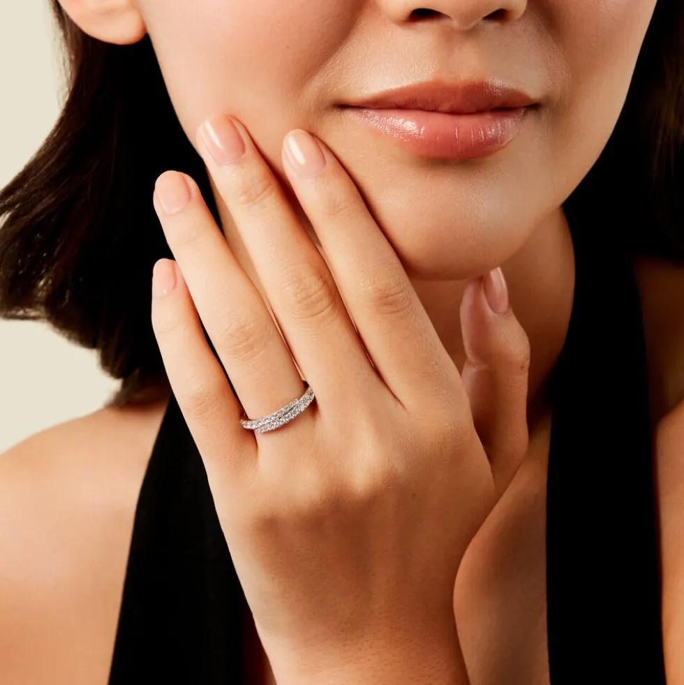 Bague Magdolna Or Blanc Oxyde De Zirconium