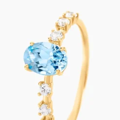 Bague Mahendra Or Jaune Topaze Oxyde De Zirconium