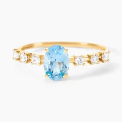 Bague Mahendra Or Jaune Topaze Oxyde De Zirconium