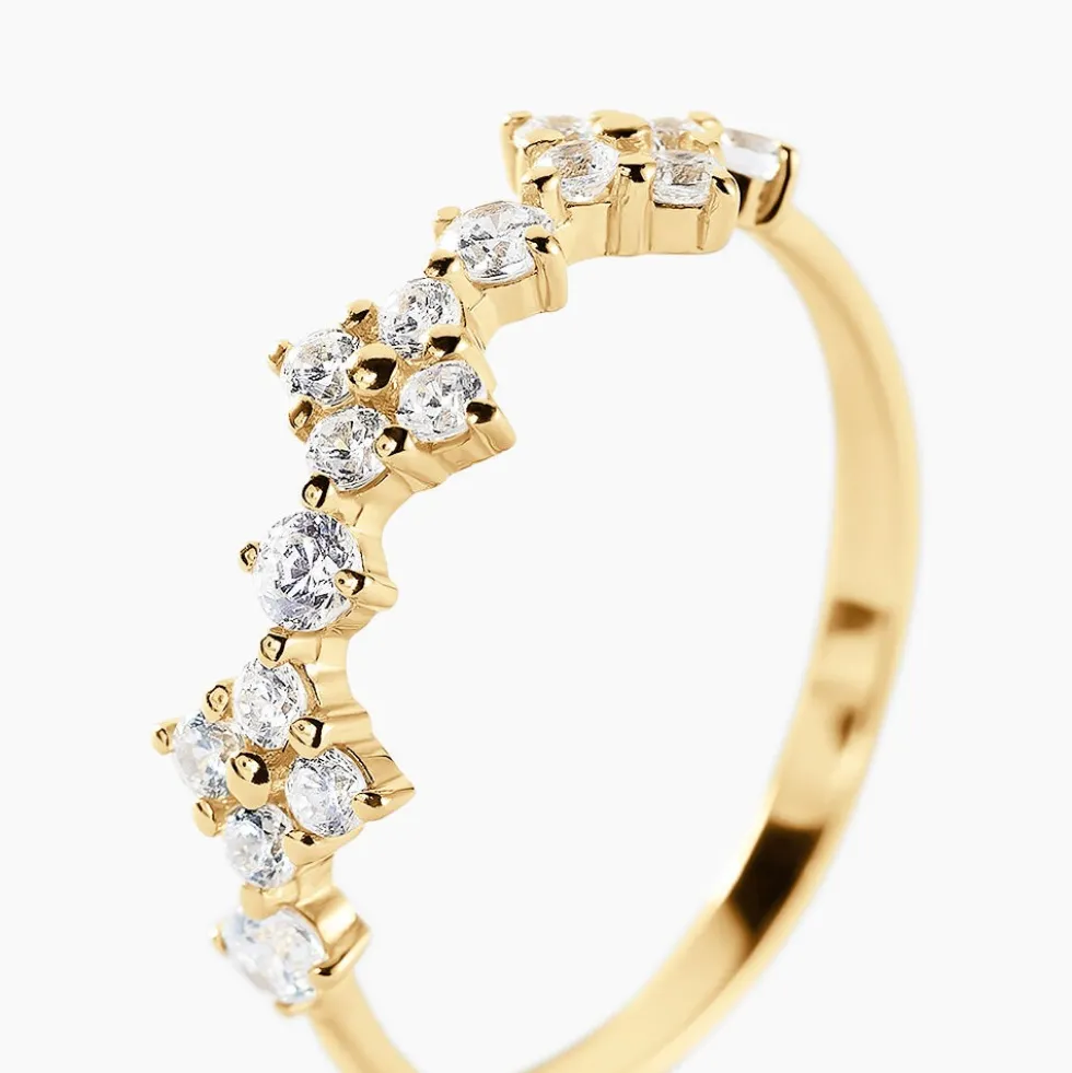 Bague Majestueuse Or Jaune Oxyde De Zirconium