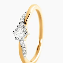 Bague Manjusha Or Jaune Diamant Synthétique