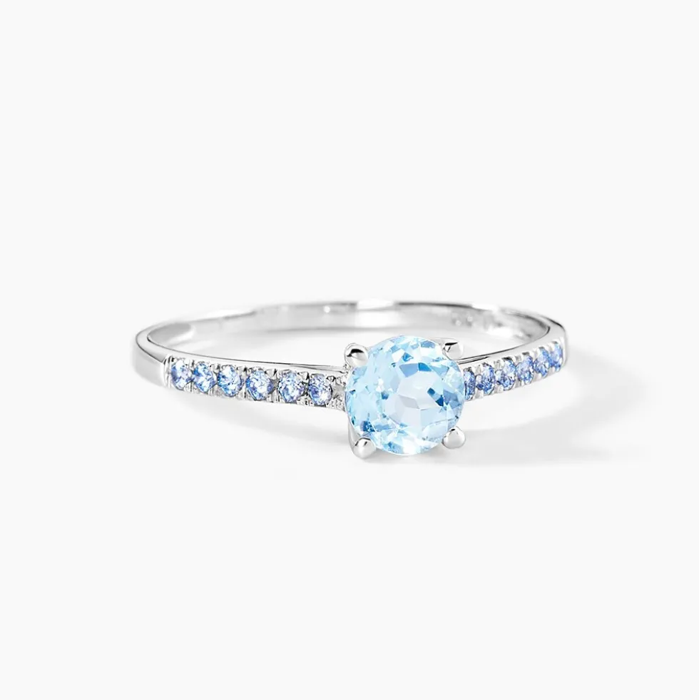 Bague Manon Or Blanc Topaze Et Oxyde De Zirconium