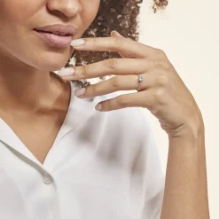 Bague Manon Or Blanc Topaze Et Oxyde De Zirconium