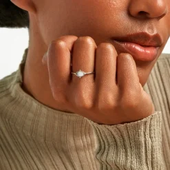 Bague Margot Argent Blanc Nacre Oxyde De Zirconium
