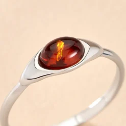 Bague Marquita Argent Blanc Ambre